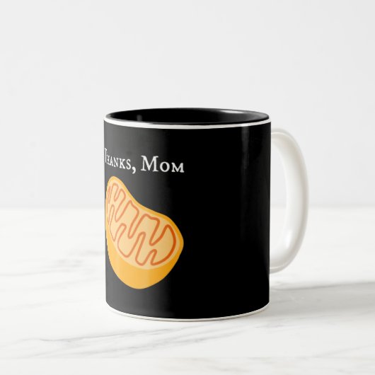 生物学t、ミトコンドリア、感謝してい母、科学 ツートーンマグカップ (正面右)