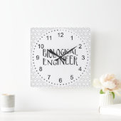 生物工学文字 スクエア壁時計 (ホーム)