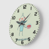 生物工学科学者 ラージ壁時計 (傾斜)