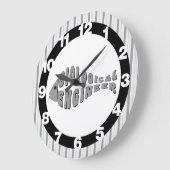 生物工学者グレイ ラージ壁時計 (傾斜)