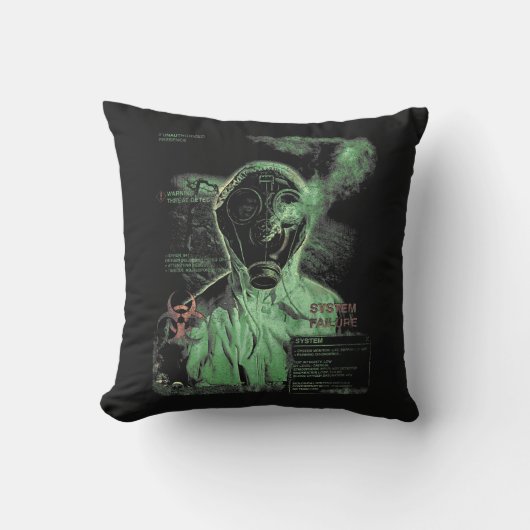 生物廃棄物 – テクノ – ジストピアのストリートウェアデザイン クッション (正面)