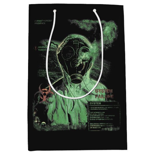 生物廃棄物 – テクノ – ジストピアのストリートウェアデザイン ミディアムペーパーバッグ (正面)