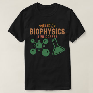 生物物理学とコーヒーで燃料を供給される Tシャツ