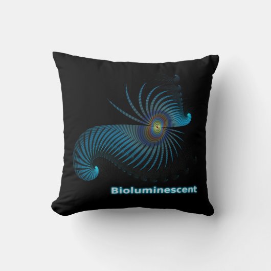 生物発光エイリアン海の生物 クッション (正面)