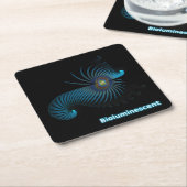 生物発光エイリアン海の生物 スクエアペーパーコースター (アングル)