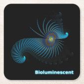 生物発光エイリアン海の生物 スクエアペーパーコースター (正面)