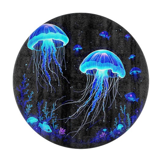 生物発光クラゲ夢 カッティングボード (正面)