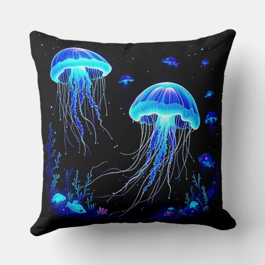 生物発光クラゲ夢 クッション (裏面)
