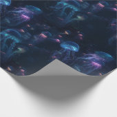 生物発光性クラゲ海繰り返しパターン ラッピングペーパー (角)