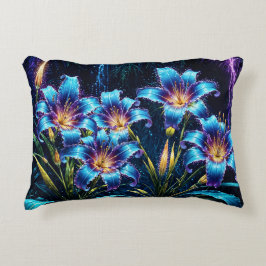 生物発光花ナイトガーデンイラストレーション アクセントクッション