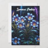 生物発光花ナイトガーデンイラストレーション 招待状 (正面)