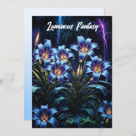 生物発光花ナイトガーデンイラストレーション 招待状 (正面/裏面)