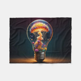 生物発光鮮やかクラゲ電気グロー フリースブランケット