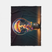 生物発光鮮やかクラゲ電気グロー フリースブランケット (正面)