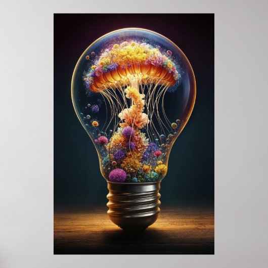 生物発光鮮やかクラゲ電気グロー ポスター (正面)