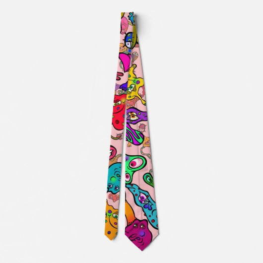 生物的アレルギーの発生の落書きの漫画 ネクタイ (裏面)