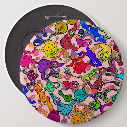 生物的アレルギーの発生の落書きの漫画 缶バッジ (正面&裏面)