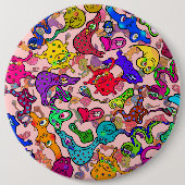 生物的アレルギーの発生の落書きの漫画 缶バッジ (正面)