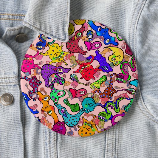 生物的アレルギーの発生の落書きの漫画 缶バッジ (インサイチュ)