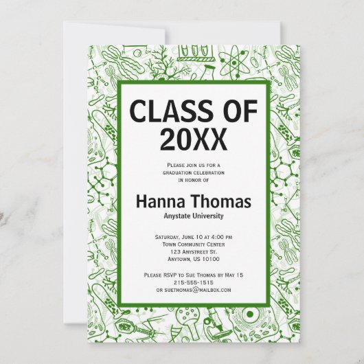 生物科学科学者卒業 招待状 (正面)