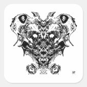 生物(顔のようなファンタジー) スクエアシール (正面)