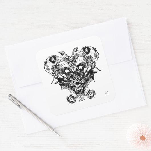 生物(顔のようなファンタジー) スクエアシール (封筒)