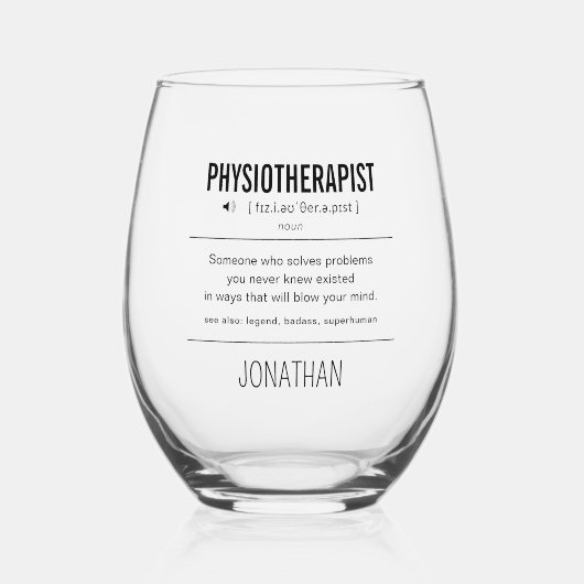 生理パーソナライズされた療法おもしろい ステムなしワイングラス (正面)