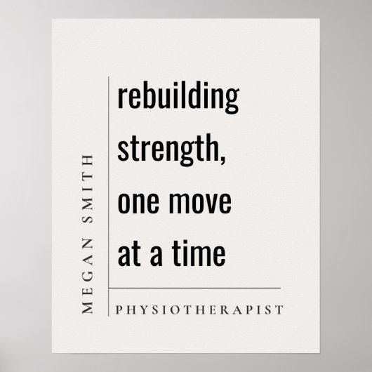 生理モダンミニマルやる気を起こさせる療法士の贈り物 ポスター (正面)