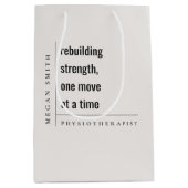 生理モダンミニマルやる気を起こさせる療法士の贈り物 ミディアムペーパーバッグ (正面)