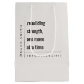 生理モダンミニマルやる気を起こさせる療法士の贈り物 ミディアムペーパーバッグ (裏面)