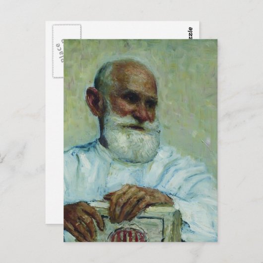 生理学者イヴァン・パブロフのイリア・レピンポートレート ポストカード (正面/裏面)