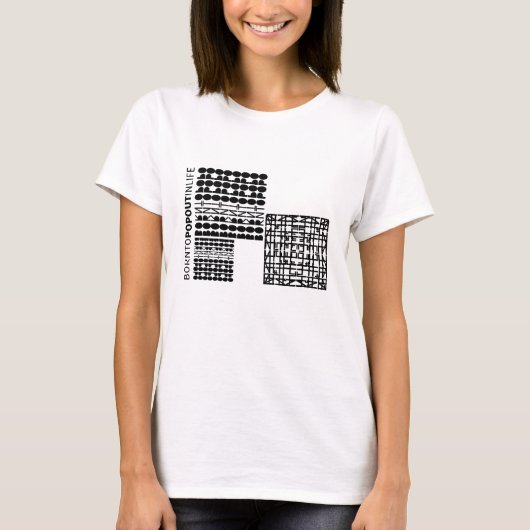 生生まれポップ・アートの物のファッション靴に出る Tシャツ (正面)