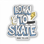 生生まれ活に乗るためにスケートをする シール (正面)