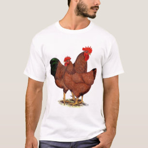 生産の赤の鶏 Tシャツ