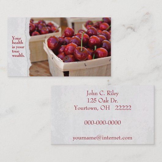 生産ボックスの赤さくらんぼ 名刺 (正面/裏面)