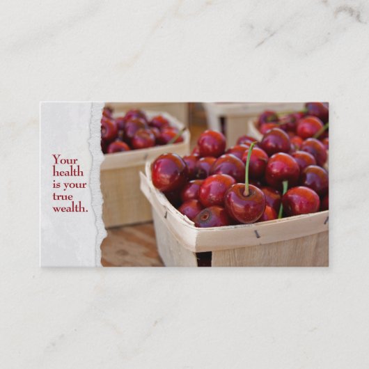 生産ボックスの赤さくらんぼ 名刺 (正面)