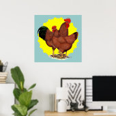 生産レッド日が差すこと ポスター (ホームオフィス)