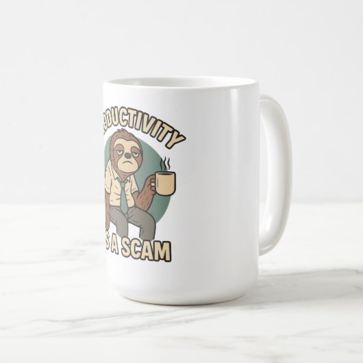 生産性は詐欺である – 怠惰な怠けおもしろい者オフィス コーヒーマグカップ (正面右)