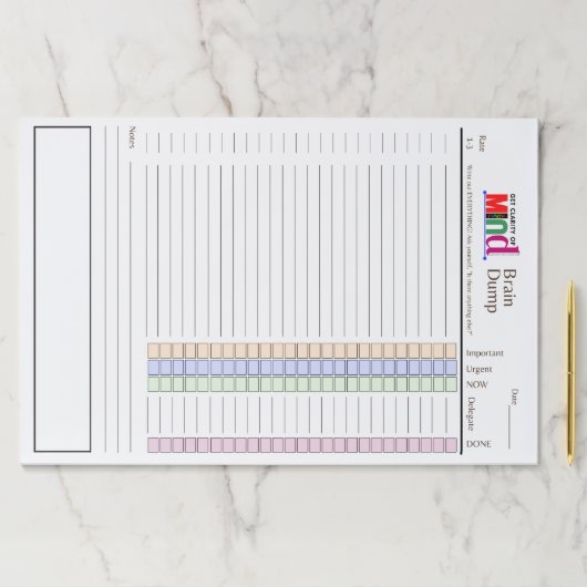 生産性ブレインダンプ大きなティアウェイ紙パッド ペーパーパッド (インサイチュ)