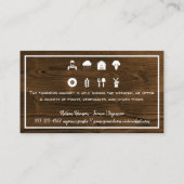 生産物のかご | 木製の背景 名刺 (裏面)