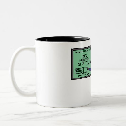 生産管理技術の女性の規則のコーヒーカップ ツートーンマグカップ (左)