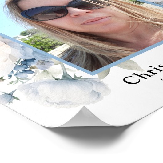 生祝活の青フローラ女性葬儀 ポスター (角)