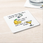 生祝活、おもしろい諺ギフト スクエアペーパーコースター (アングル)