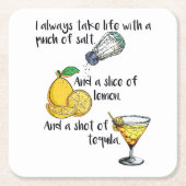 生祝活、おもしろい諺ギフト スクエアペーパーコースター (正面)