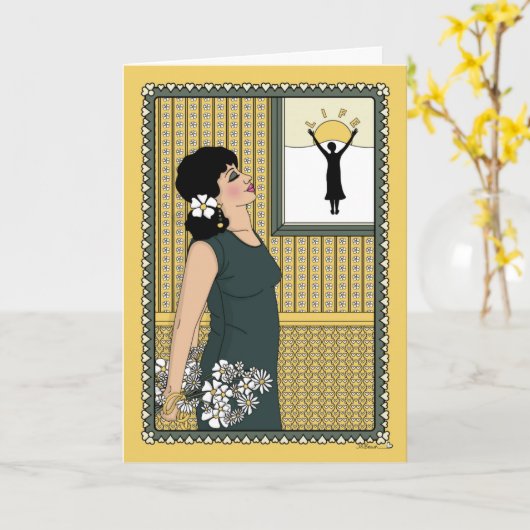 生祝活__挨拶 カード (黄色い花)