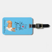 生笑い愛aペンブロークウェルシュコーギー ラゲッジタグ (正面横)