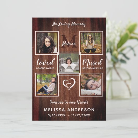 生素朴命お祝い5写真記念 招待状 (スタンド正面)