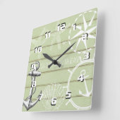 生素朴活がより良いビーチ スクエア壁時計 (傾斜)