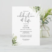 生素朴物葬儀の緑のお祝い 招待状 (スタンド正面)