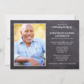 生素朴生お祝い写真葬儀記念碑 招待状 (正面)